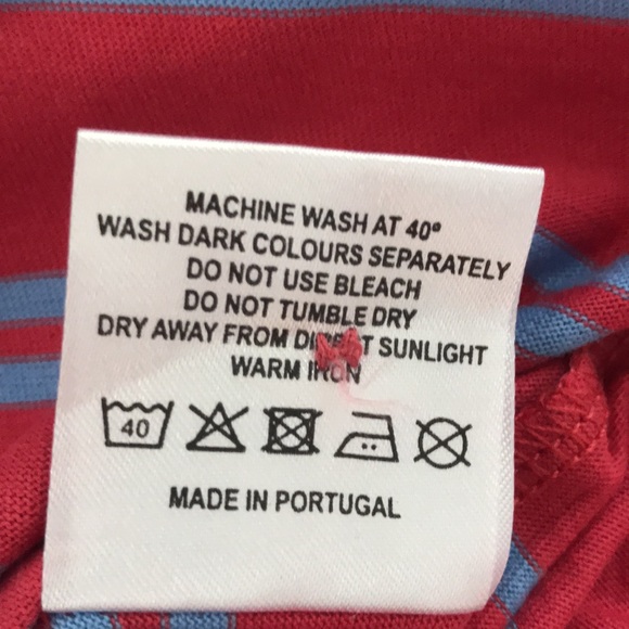 NEW Joseph Turner UK Golf Polo Shirt Striped Medium Red & Blue - Picture 11 of 11